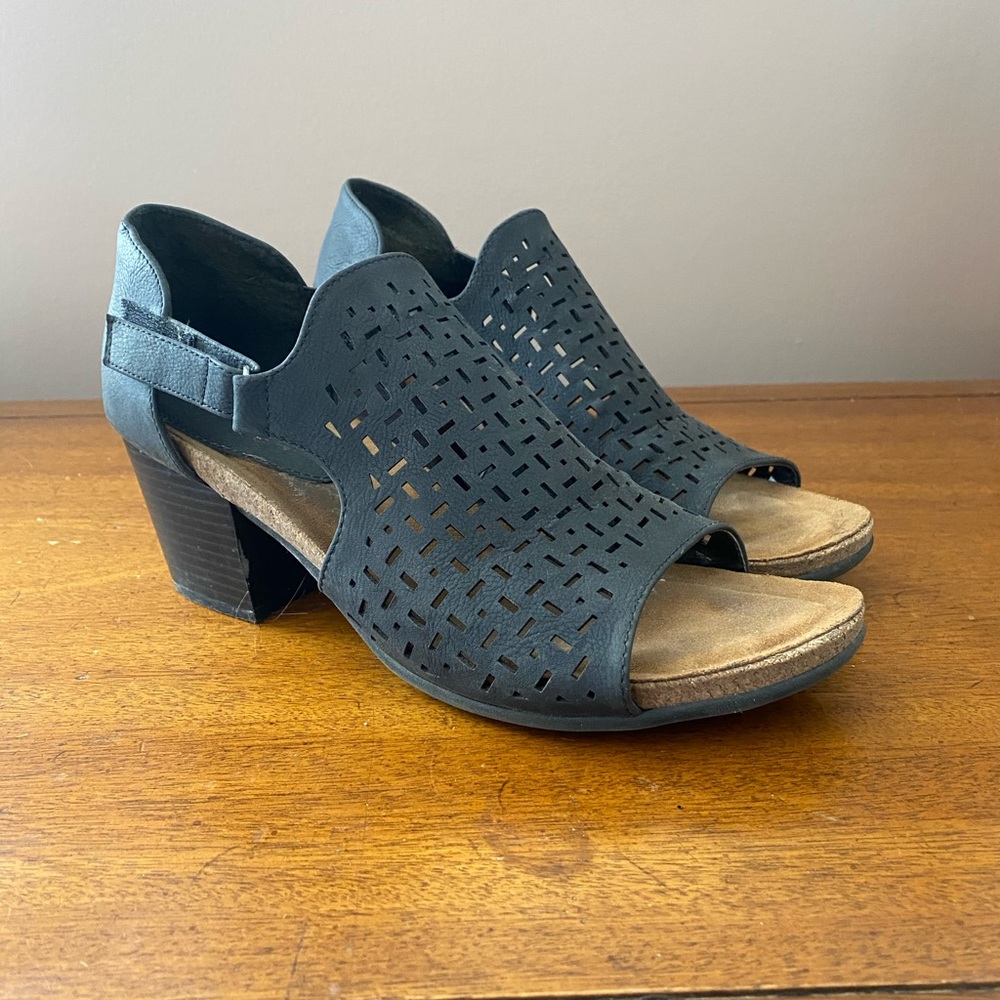 Black cutout booties